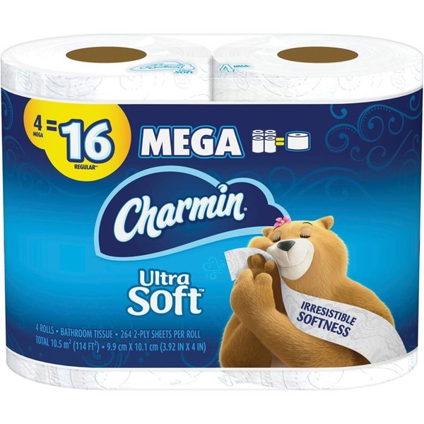 Charmin Ultra Soft Bath Tissue; White - Pack of 4 PGC52769